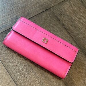 Lodis Artemis Flap Checkbook Clutch Wallet Fuchsia Pink